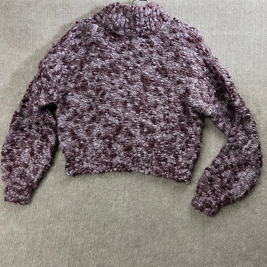 Y2K Hollister California Womens Medium Turtleneck Sweater Purple Knit Pullover