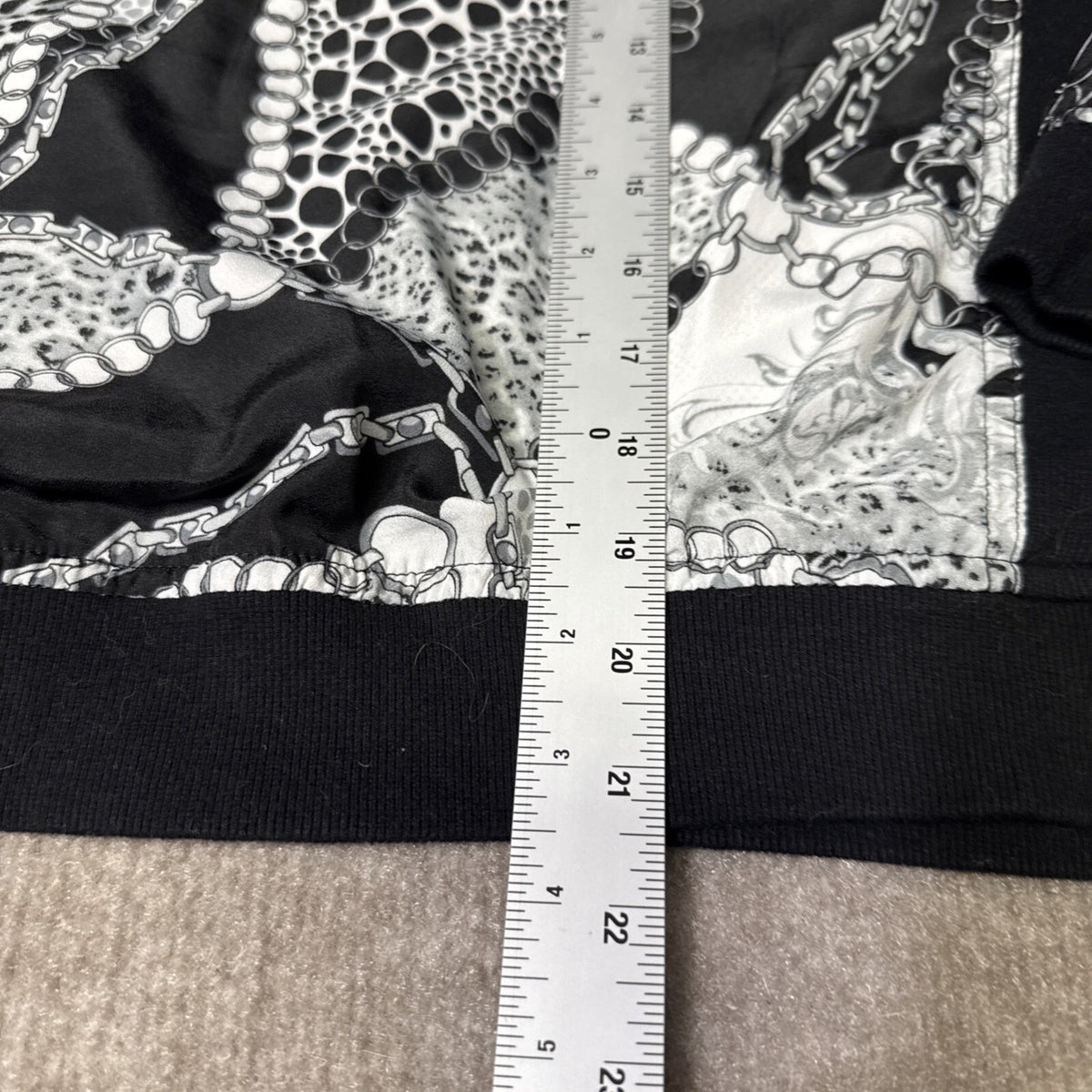 Activology Track Jacket Womens PL Black White Chain Animal Print Full Zip Sporty