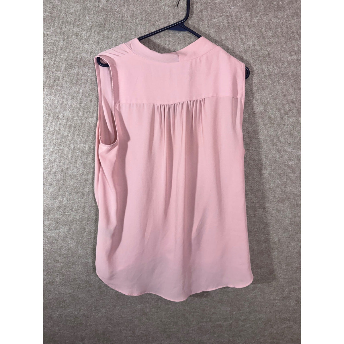 Liz Claiborne Career Top Womens L Pink Sleeveless Drape Front Blouse Office Core