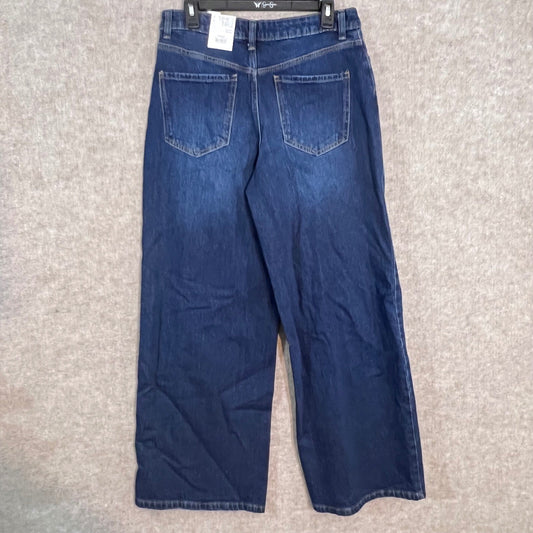 Time and Tru Wide Leg Jeans Women 10 Dark Wash High Rise Stretch Denim