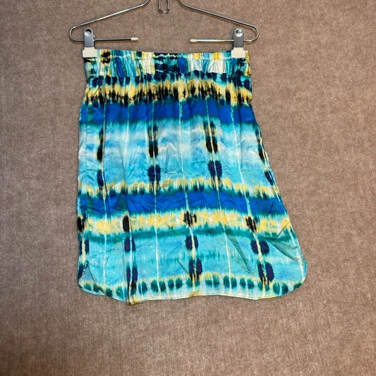 Banana Republic Skirt Women 6 Short Knee Length Silk Watercolor Art to Wear