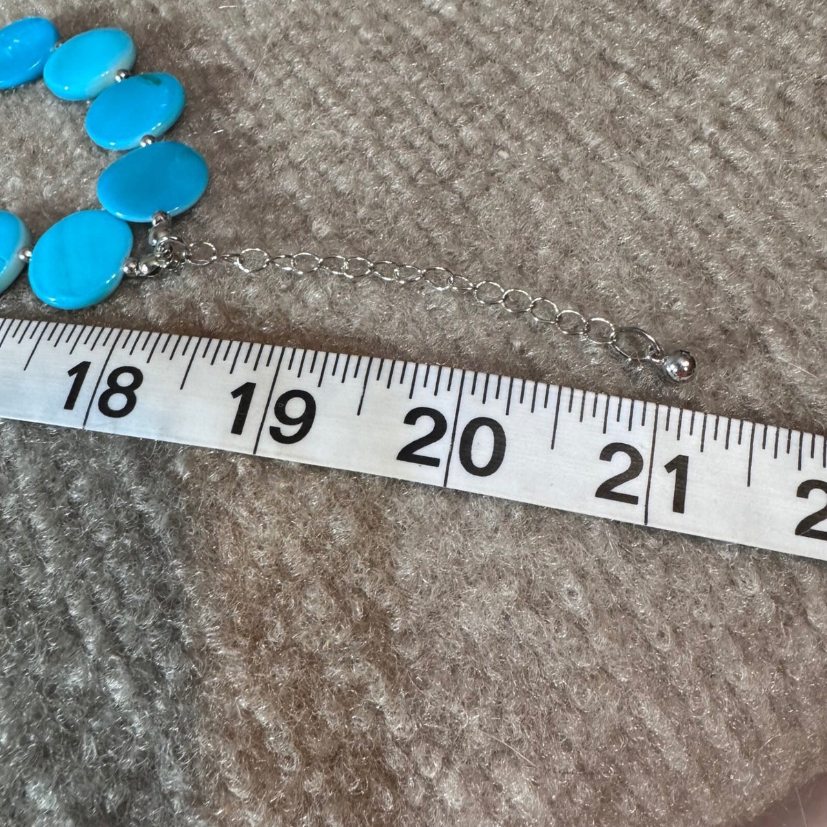 Double Strand Beaded Statement Necklace OS Mod Blue Disc Layered Collar