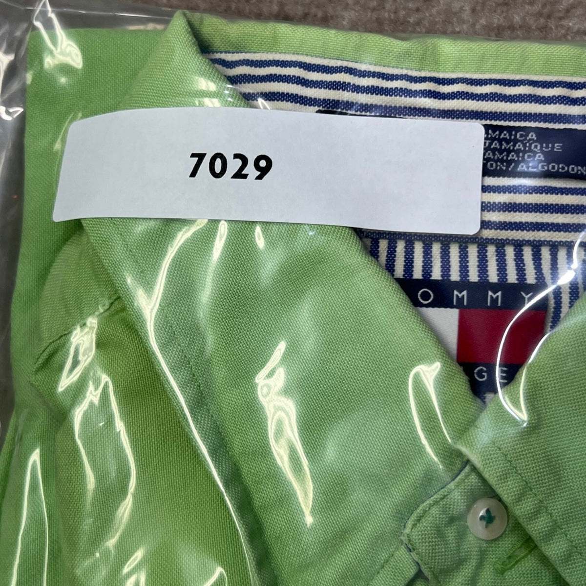Tommy Hilfiger Mens L Long Sleeve Button Down Shirt Casual Green Cotton