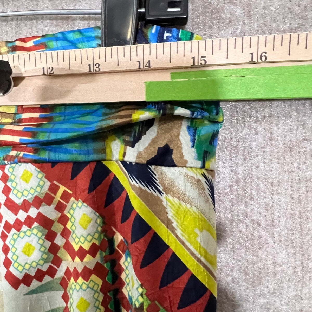 Resort Geometric Tribal Dopamine Print Pants Womens Large Stretch Boho Trippy