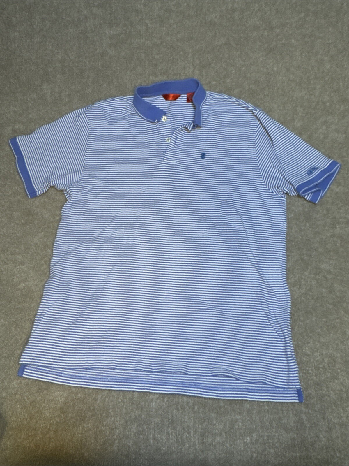 IZOD Men Collared 2 Button Polo Striped contrast collar XL Cotton