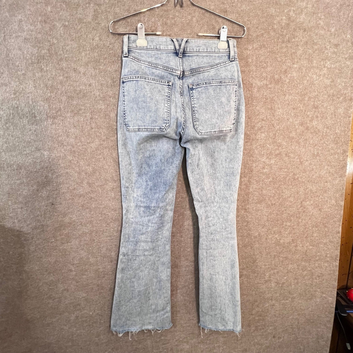 Veronica Beard Jeans Womens 26 Blue Flare High Rise Raw Hem Boho Chic