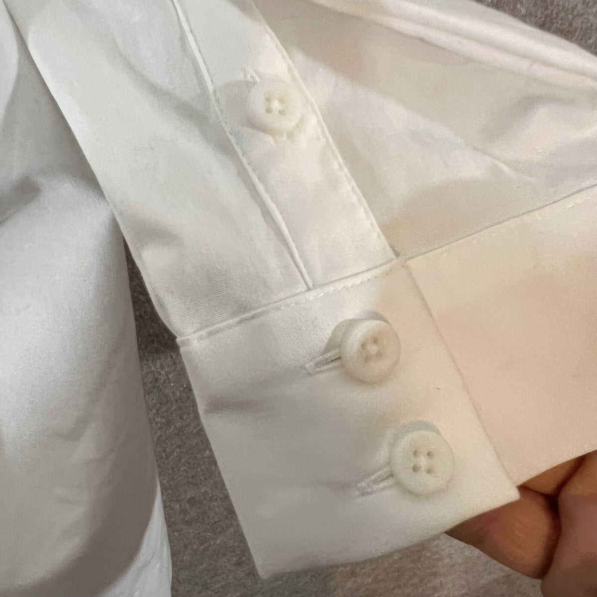 Cabi Wrap Blouse Womens XL White Cotton Stretch Side Tie Long Sleeve Button Up
