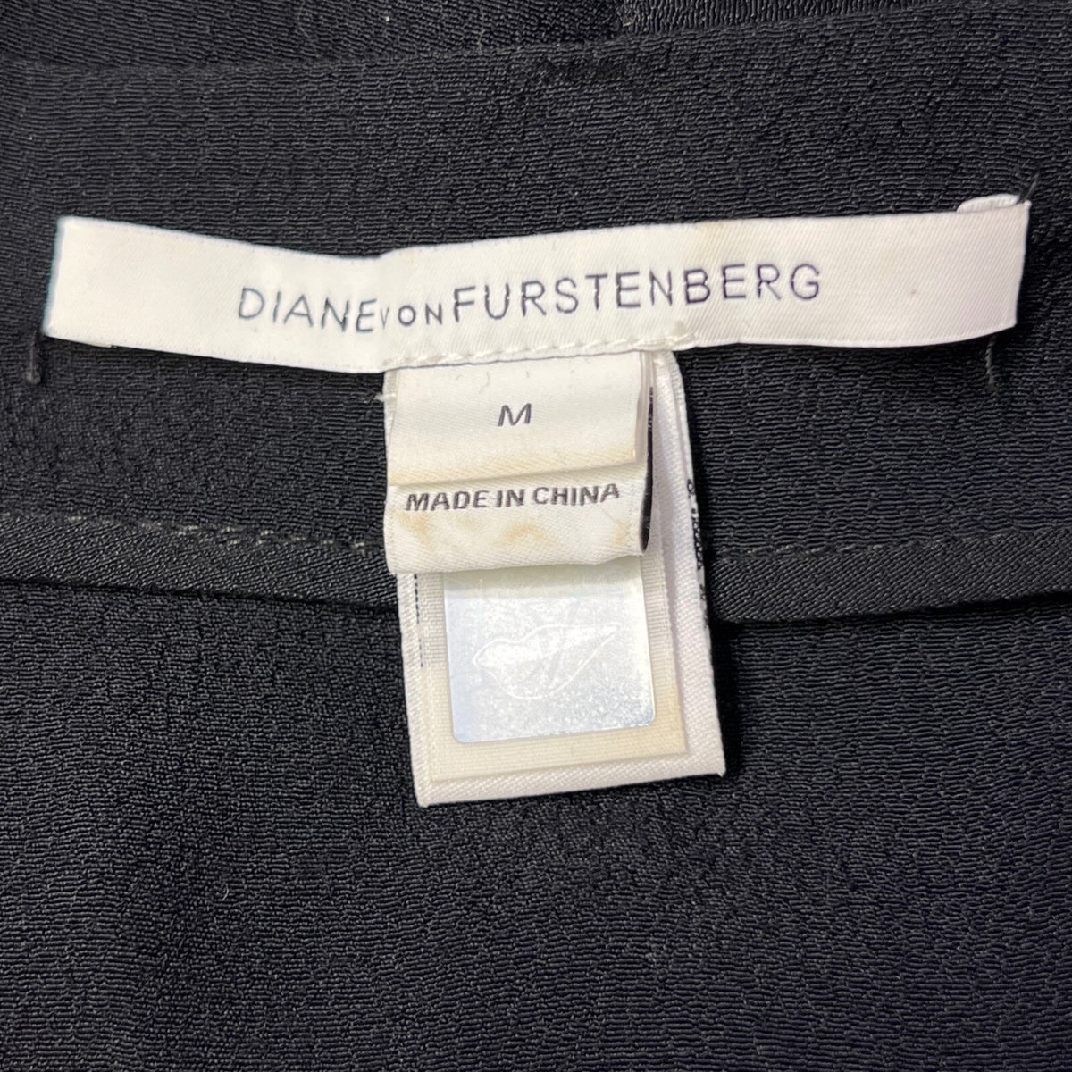 DIANE VON FURSTENBERG Black Beonica Keyhole Draped Jersey Dress Shift Medium