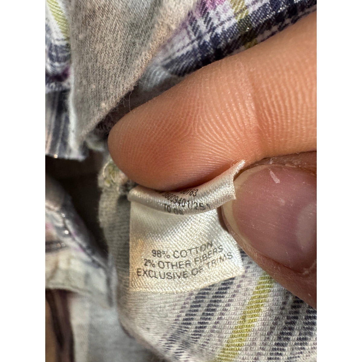 Vintage Victoria's Secret Pajama Set M Gray Plaid Ruffle Trim Cotton Sleepwear