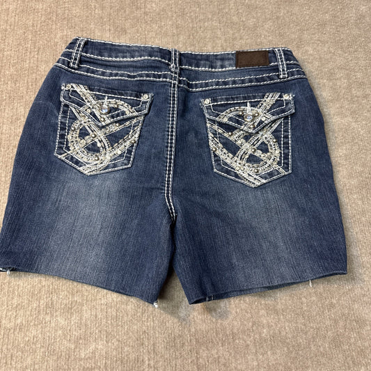 EARL Jeans Womens Cutoff Mid Rise Jeans Medium Wash Studded Pockets Sz 10