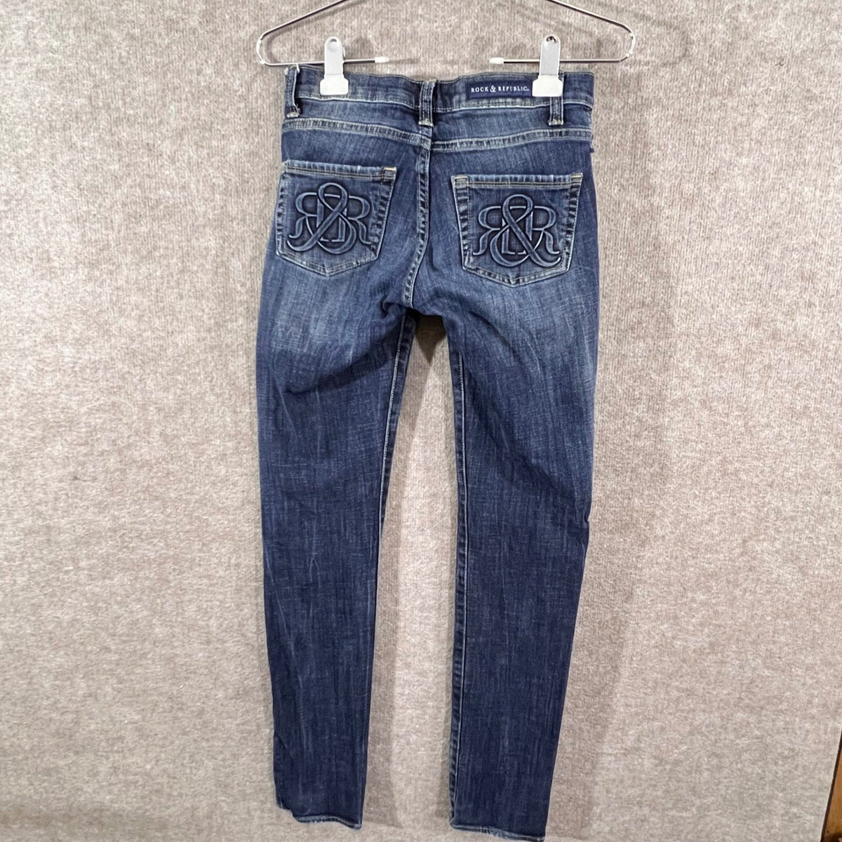 Rock Republic Jeans Womens 26 Skinny Blue Denim Embroidered Y2K Indie Sleaze