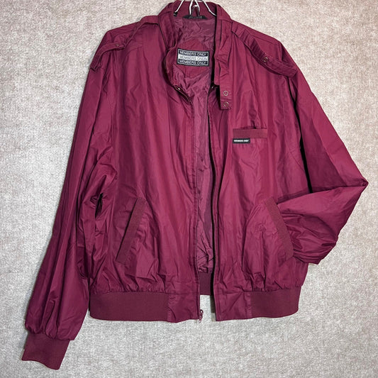 Vintage Members Only Jacket Mens XL Maroon Racer Bomber Lightweight Classic