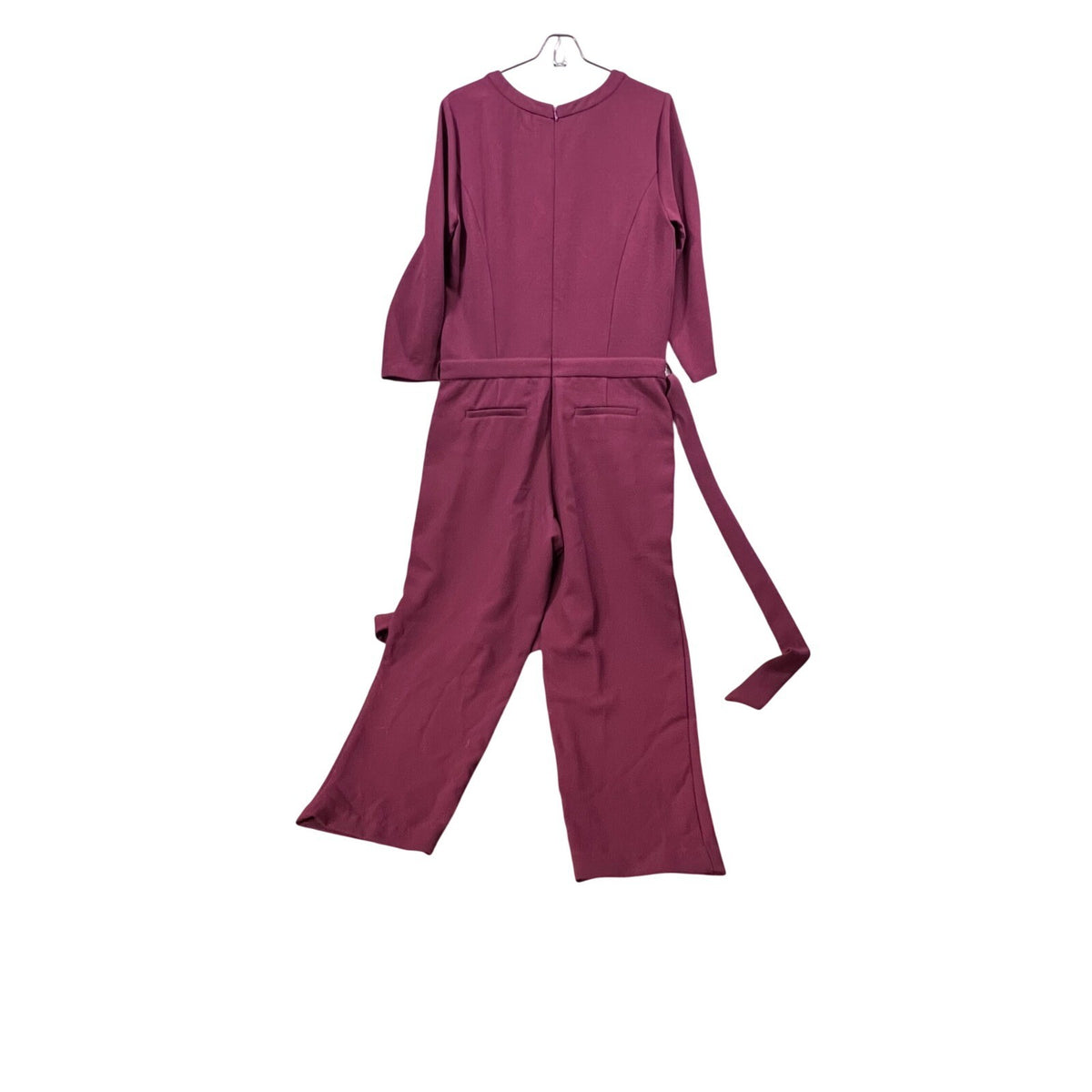Madewell 1937 Burgundy Jumpsuit Wide Leg Belted Size 8