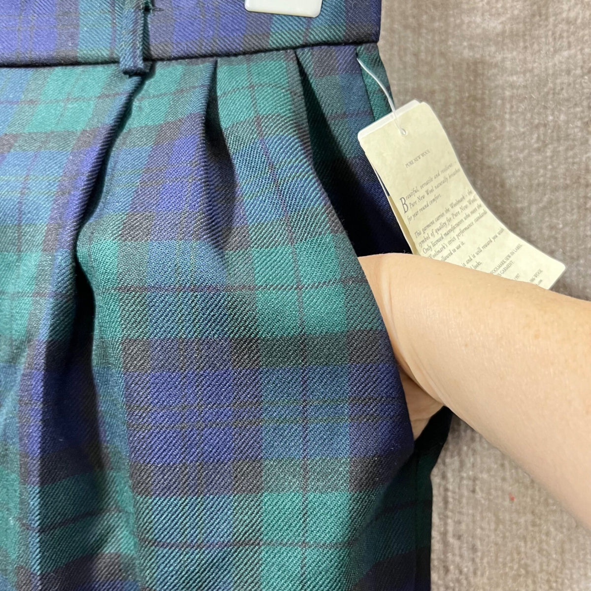 Pendleton Wool Vintage Dress Pants s12 Blackwatch Tartan Plaid NWT Deadstock USA