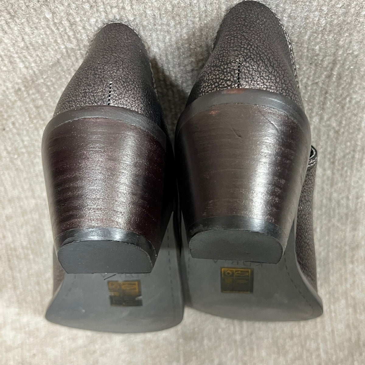 Kelsi Dagger Brooklyn Metallic Leather Cutout Ankle Booties Block Heel Size 8