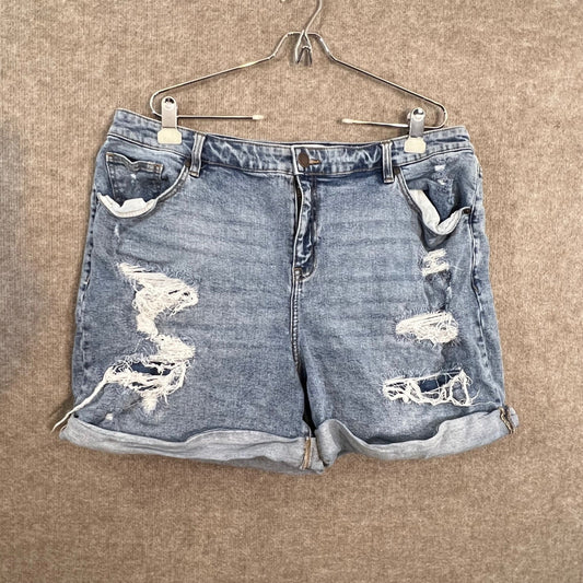 Lane Bryant Denim Shorts Womens 20 Distressed Mid Rise Boyfriend Flex Magic