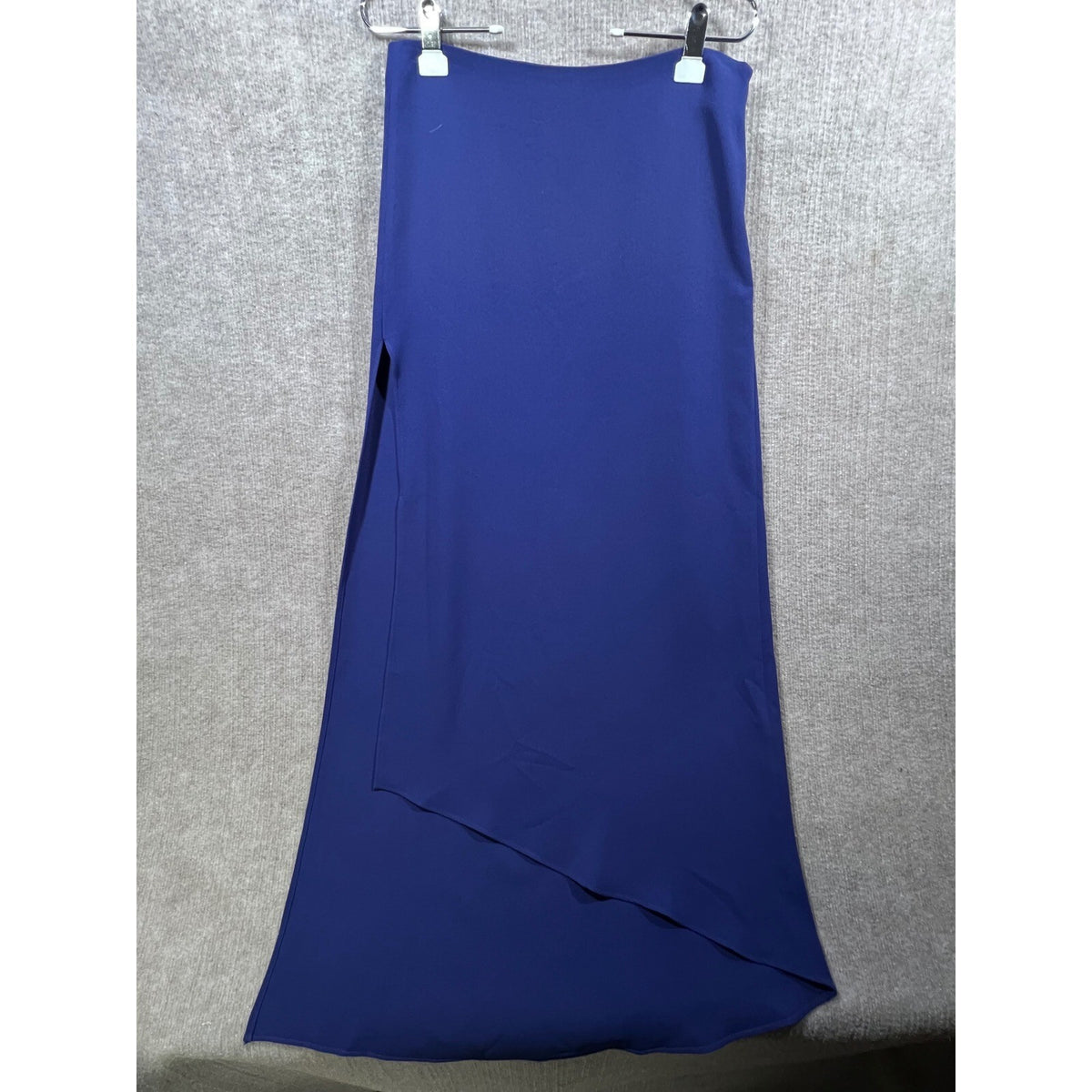 VIPART Women's Blue Maxi Skirt Size 40 8/10 Med Asymmetrical Slit Flowy