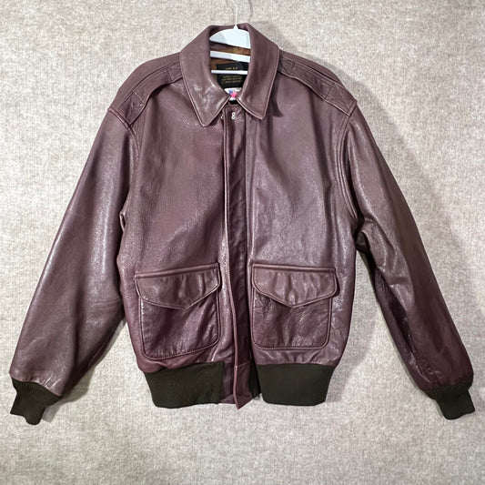 Vintage Avirex A-2 Style Flight Jacket Mens 40 Goatskin Leather Bomber Military