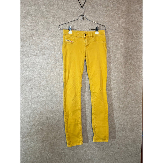 Diesel Livier Jegging Womens 29 Mustard Yellow Low Rise Super Slim Stretch Jeans