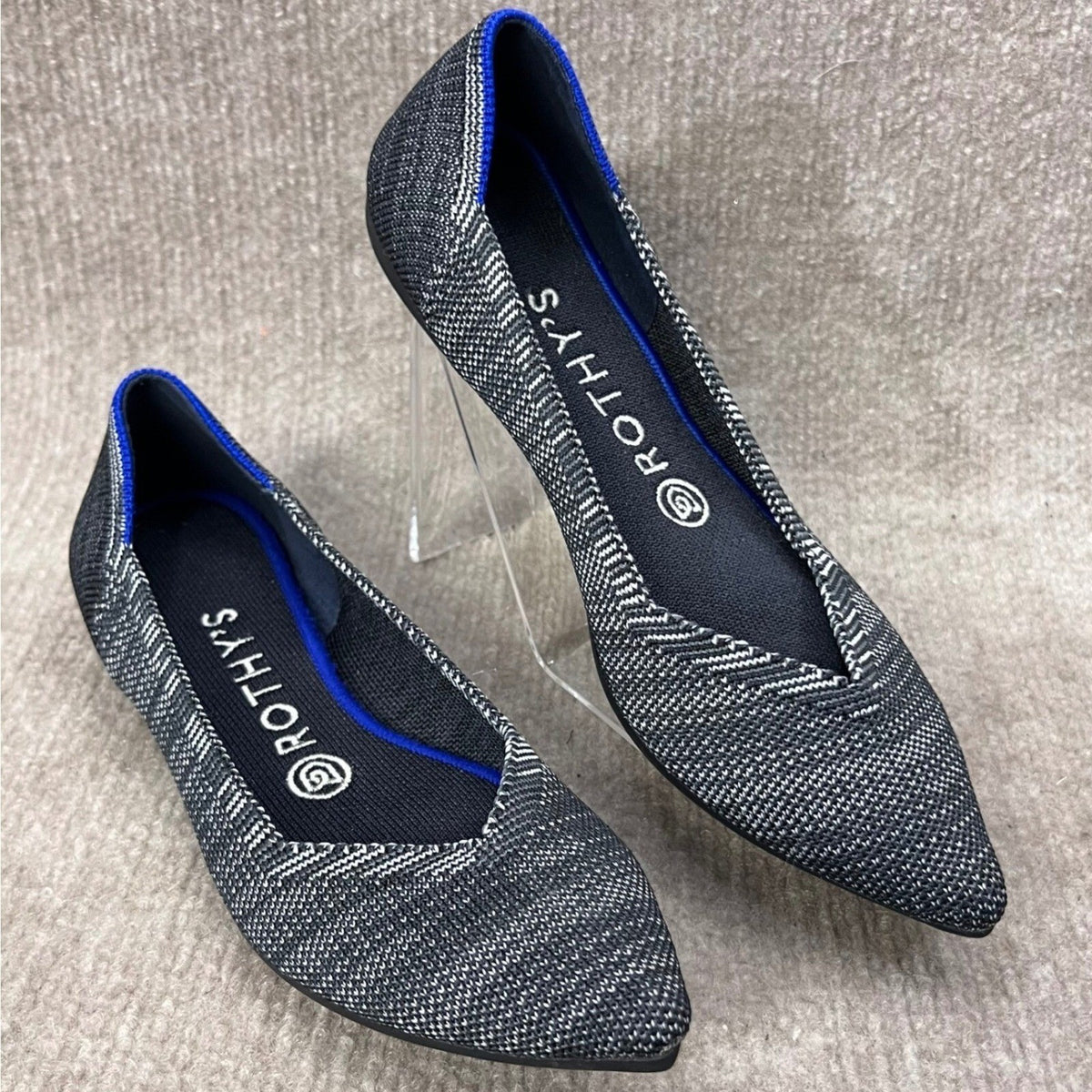 ROTHYS The Point Flats Granite Heather  Women's Shoes 7 L Retired Breathable