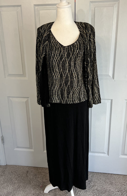Ronni Nicole by Ouida Spec Occ Sz 6 Black w/Gold, Silver 2-Pc Dress Set #H60