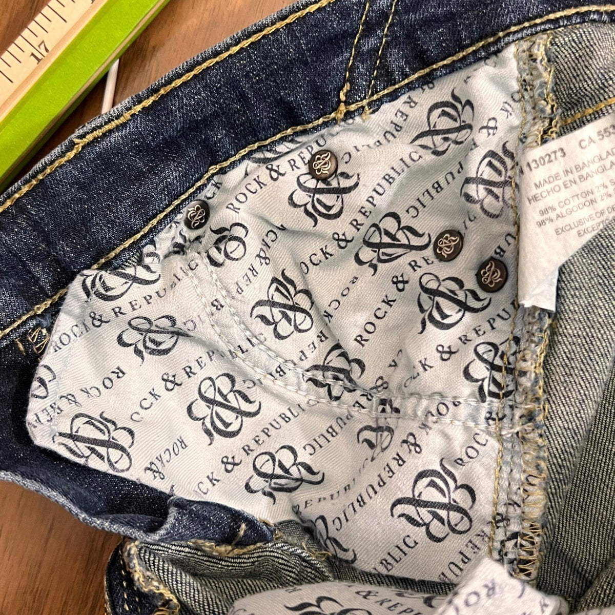 Rock Republic Jeans Womens 26 Skinny Blue Denim Embroidered Y2K Indie Sleaze