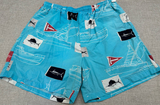 Columbia PFG Omni Shade Board Shorts Mens Large Blue Performance Fishing Gear