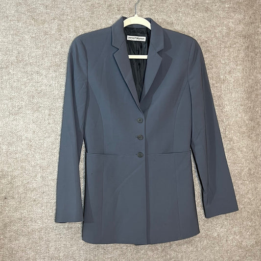 Emporio Armani Virgin Wool Blazer Womens 38 US 2 Grey Made in Italy Jacket