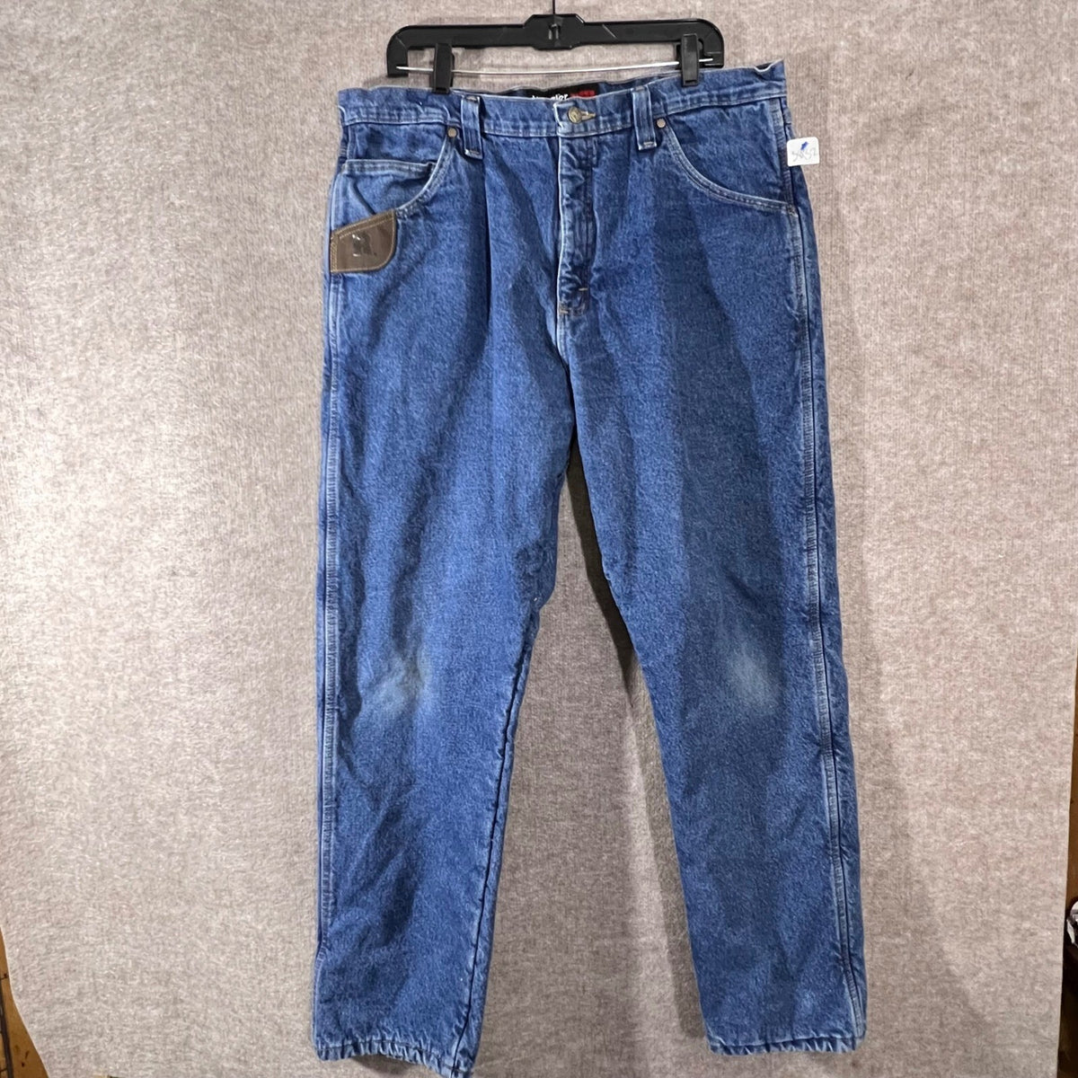 Wrangler Riggs Workwear Mens 38x32 Blue Jeans Insulated Lined Heavy Duty Work