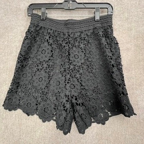 NWT KGYA Black Lace Shorts Juniors L / Women XS Lined Elastic Waist Casual
