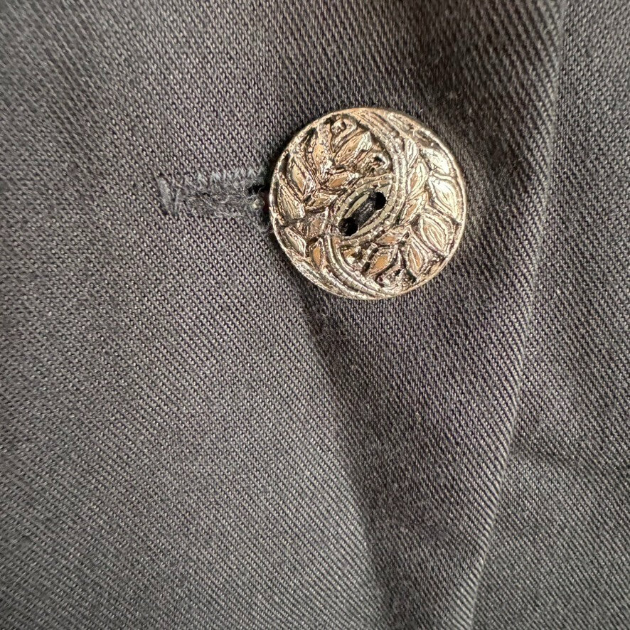 TR Bentley Black Blazer Single Button Vintage 15/16 Metal Button 3/4 Sleeve