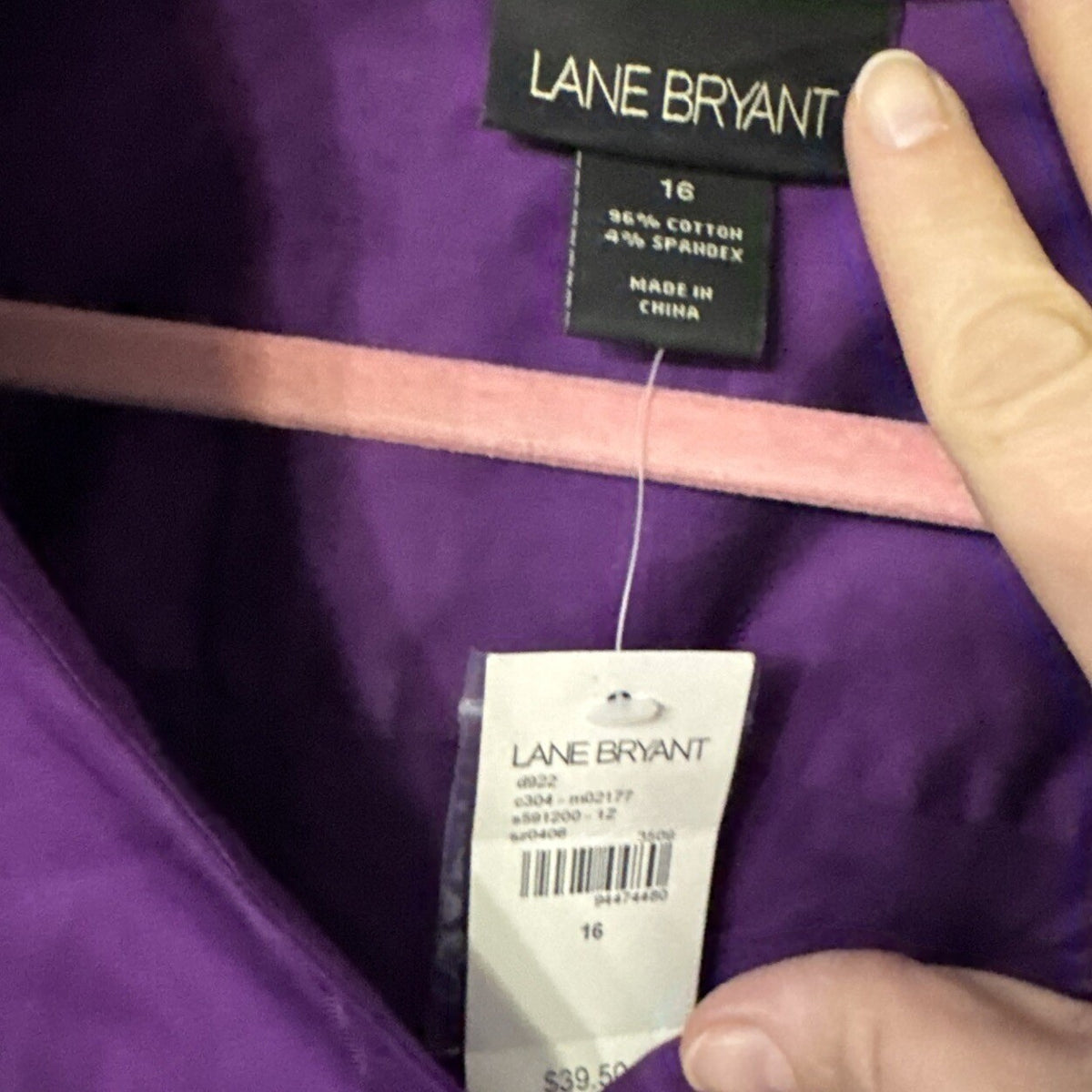 Lane Bryant Womens 16 Purple Button Down Blouse NWT Workwear Classic