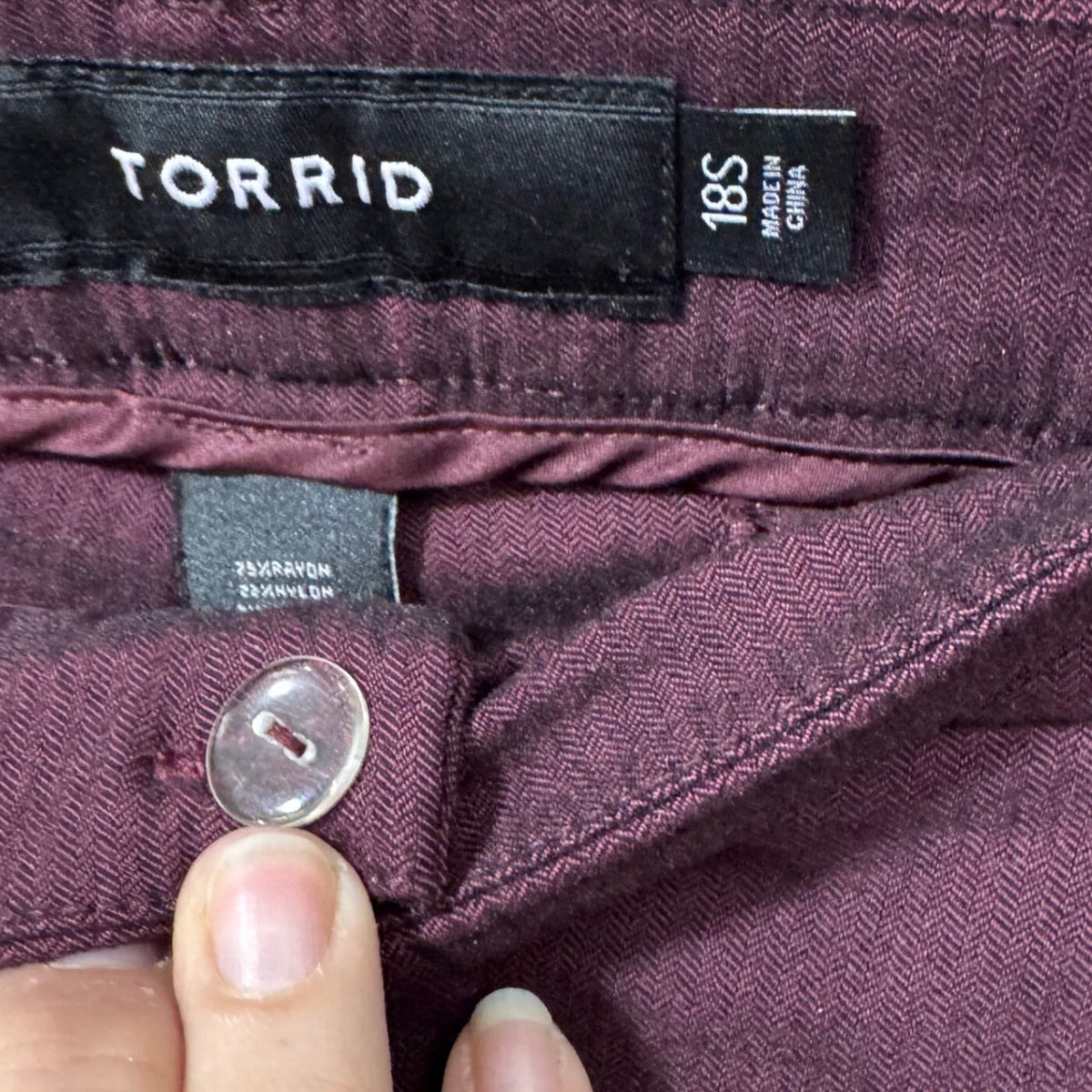 Torrid 18S Burgundy Herringbone Flare Dress Pants Women Casual Office Career
