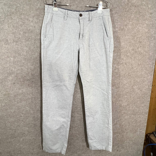 Flag Anthem Chino Pants Men 32x32 Gray Cotton Linen Blend Lightweight Minimalist