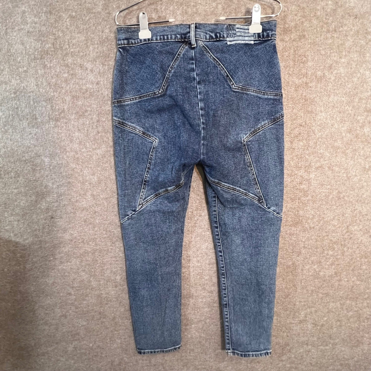 Revice Denim Star Jeans Women 31 High Rise Seam Front Slim Straight Western Blue