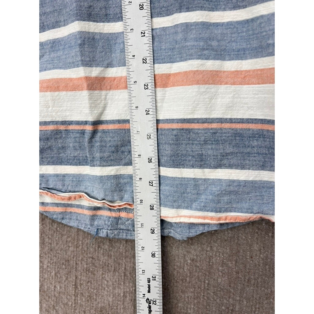 Ocean Current Mens Large Striped Shirt Short Sleeve Button Down Casual