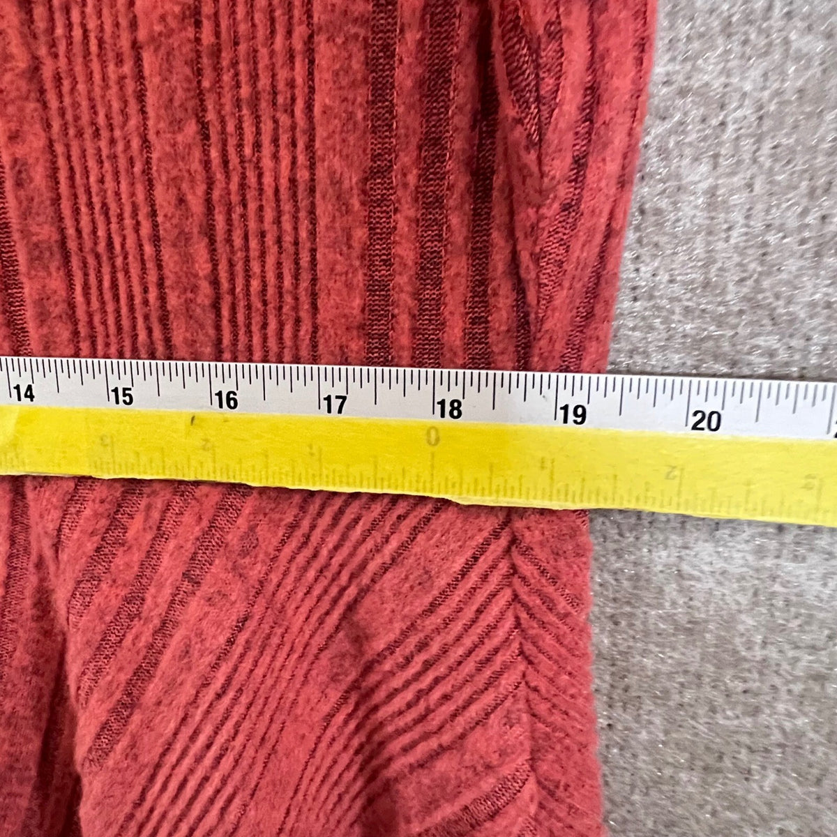 Fit & Flare Dress Women 3XL Rust Red Marled Ribbed Knit Long Sleeve Casual