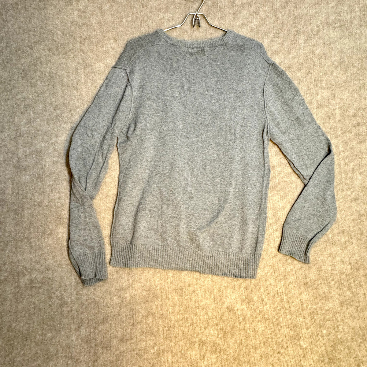 Aeropostale Men's Lg Gray Crew Neck Sweater Preppy Soft Neutral Grandpa