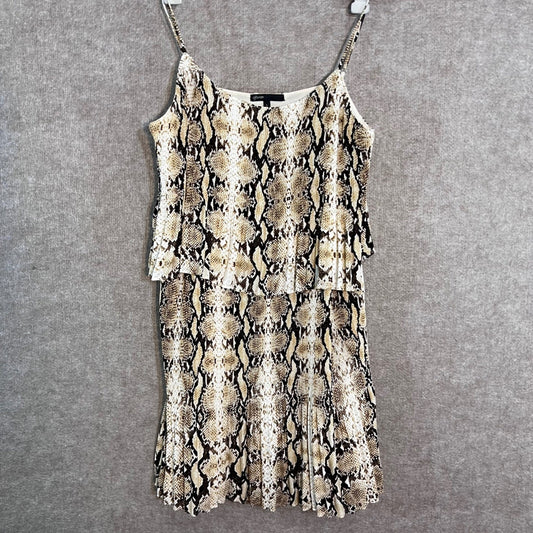 Gibson Mini Dress Womens Large Snakeskin Print Pleated Tiered Cami Boho Chic