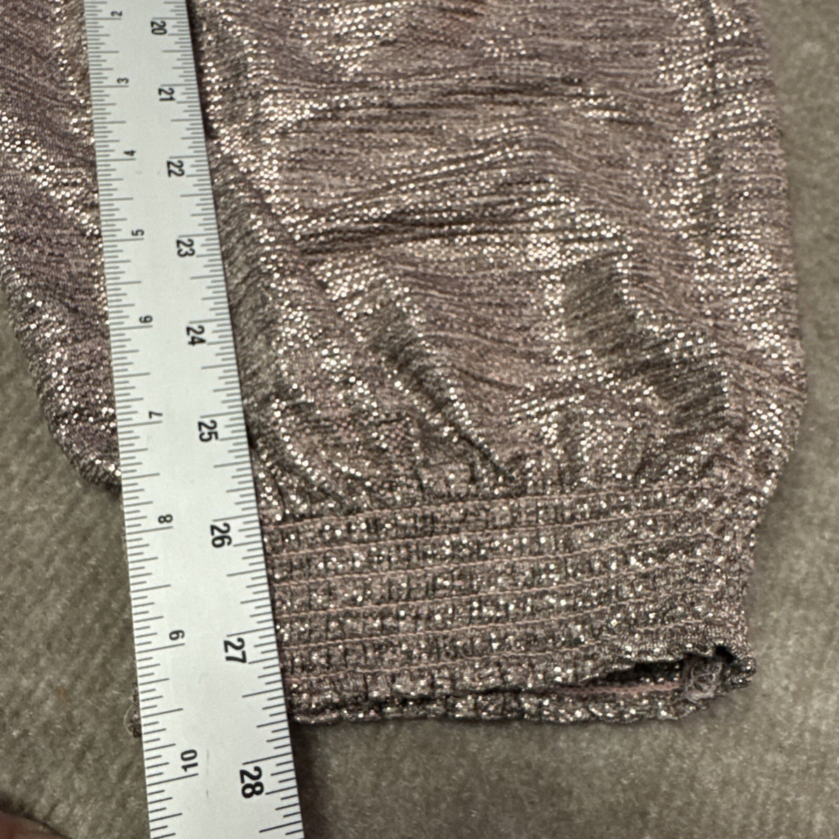 NWT Anthropologie Melora Metallic Rose Gold Joggers Sz L Festival Disco Glam