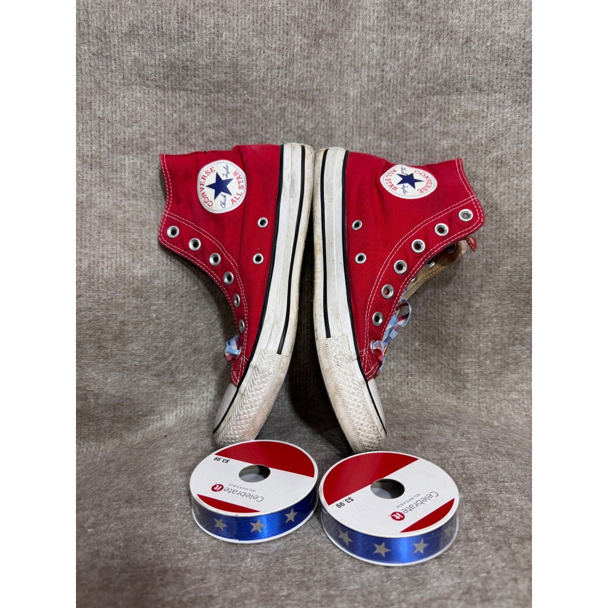 Converse Chuck Taylor All Star High Top Womens 8 Red Canvas Sneakers Americana