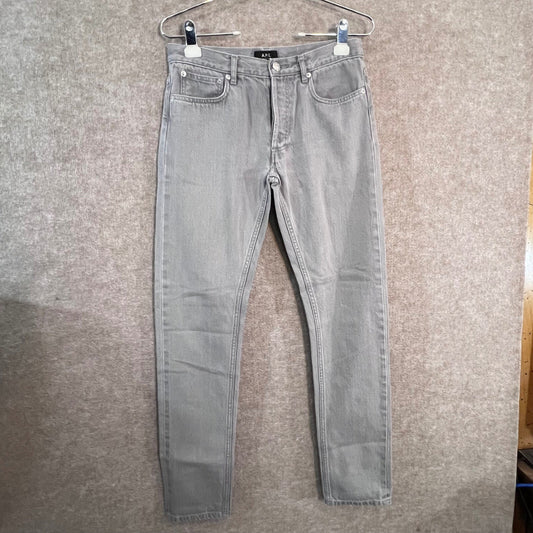 APC Petit New Standard Jeans Men 28 Grey Slim Straight Selvedge Denim Minimalist