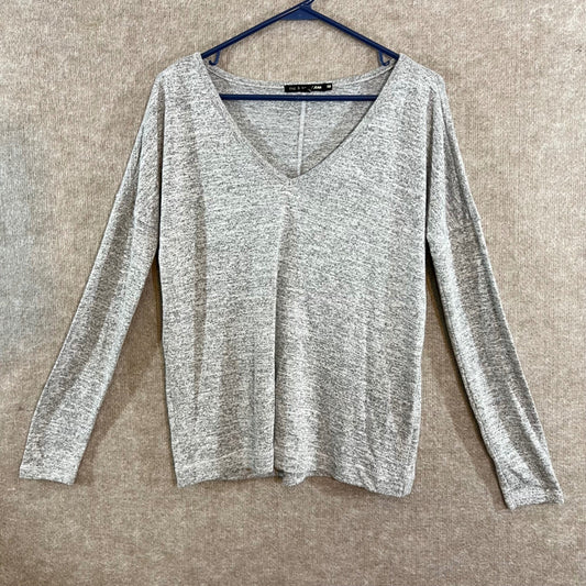 Rag & Bone JEAN Knit Top Women XS V Neck Long Sleeve Heathered Casual Minimalist