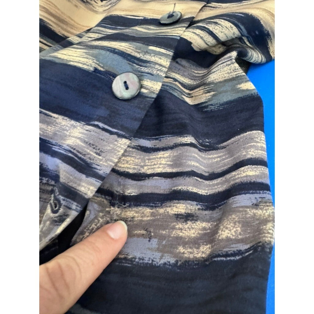 Vintage Pendleton Petite Silk Button Down Top Abstract Print Size 16 READ PLS