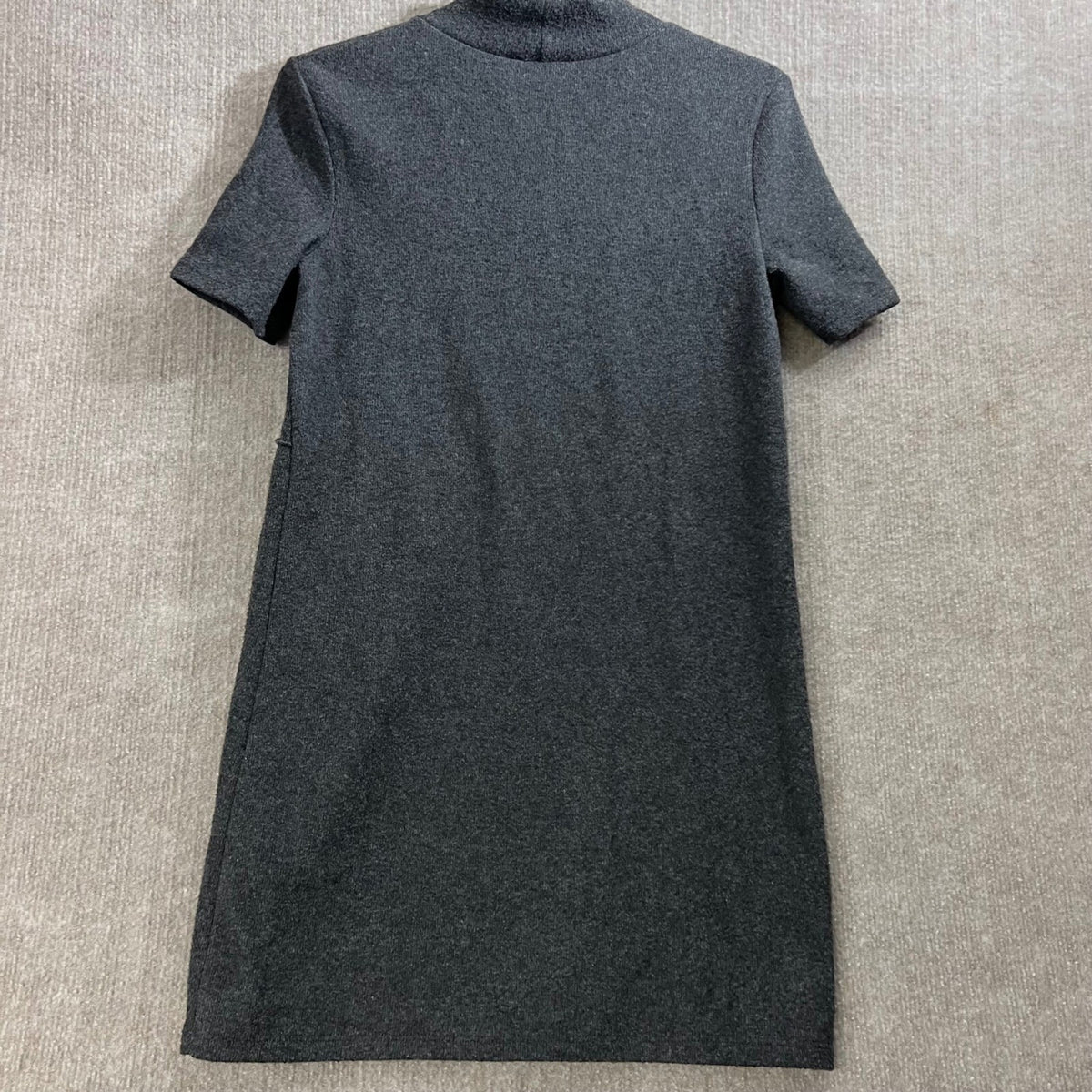 Zara Basic Gray Mock Neck Short Sleeve Sz 4 Mini Dress Casual Everyday