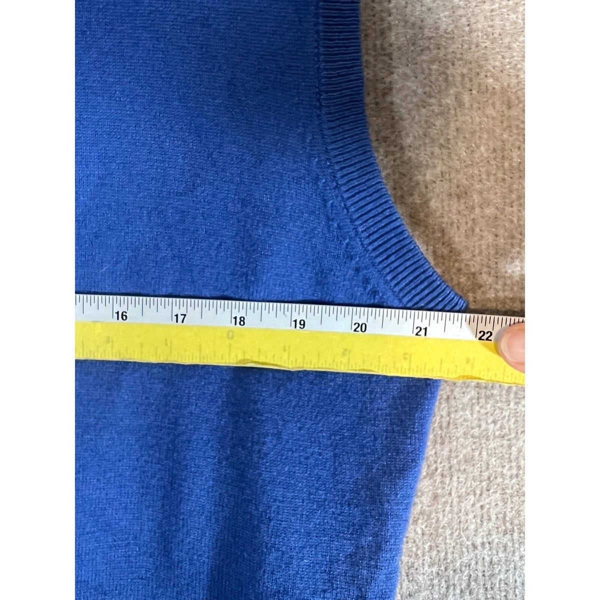 Austin Reed Sweater Vest Mens L Blue Silk Cashmere V-Neck Knit Preppy