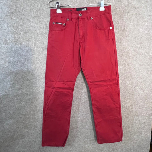Love Moschino Tequila Bum Bum Pants Women 29 Red Regular Leg Cotton Designer