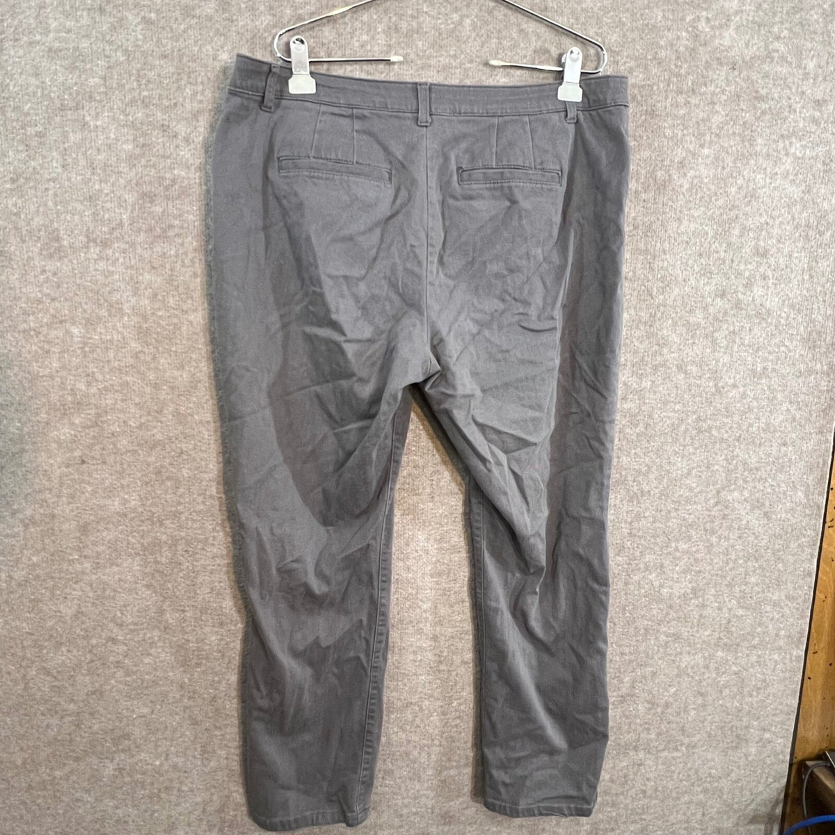 CJ Banks Pants Women 18W Gray Signature Slimming Stretch Cotton Blend Casual