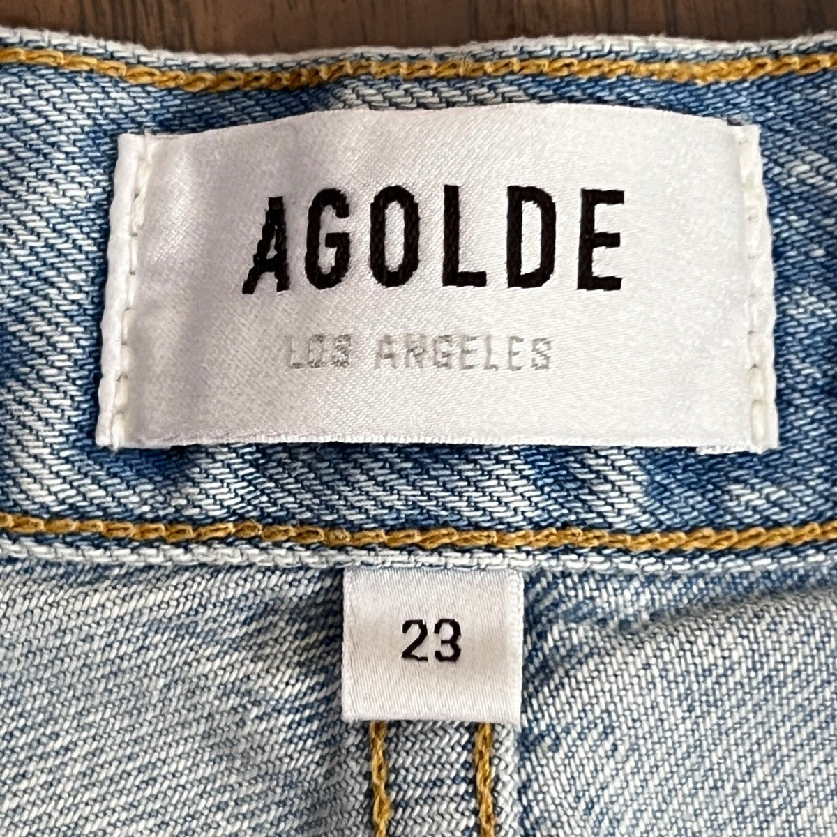 AGOLDE Riley Crop Jeans 23 Light Wash Distressed High Rise Button Fly Denim