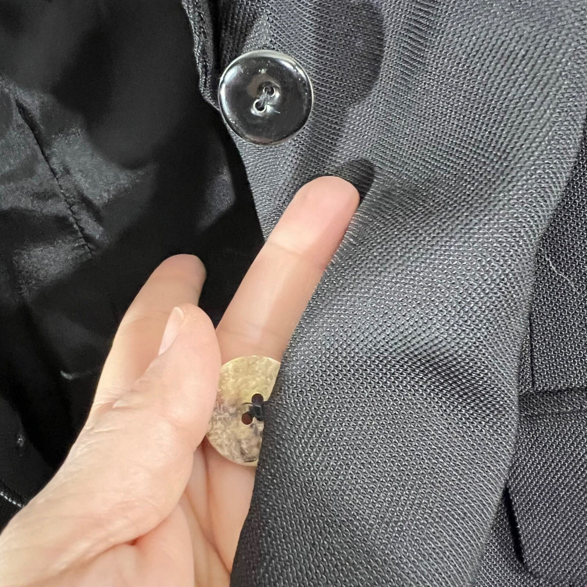 Armani Collezioni Blazer Women Size 12 Black Viscose Wool Blend Minimalist Luxe